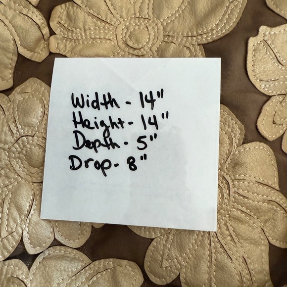 Big Buddha Santa Barbara Floral Applique Shoulder Bag‎ Tote Bag Gold Accents - Picture 16 of 16